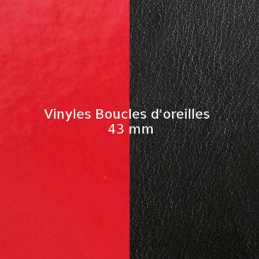 Vinyles boucles d'oreilles 43 mm Les Georgettes - Rouge vernis/Noir