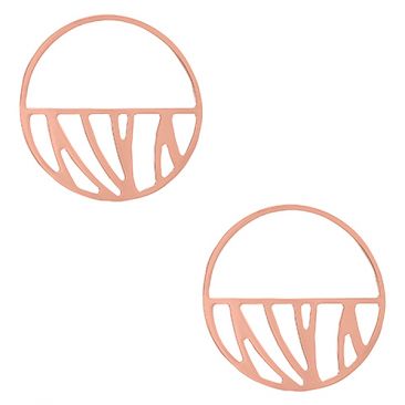 Boucles d'oreilles Les Georgettes - Perroquet rosé 43 mm