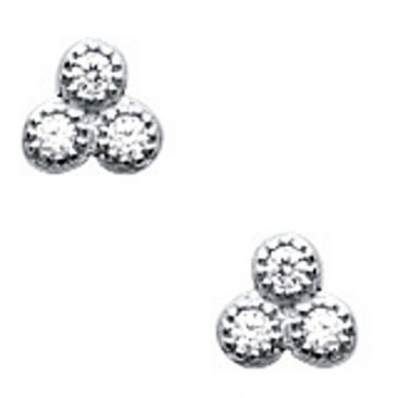 Boucles d'oreilles boutons argent et oxydes Stepec - BUIEJBP