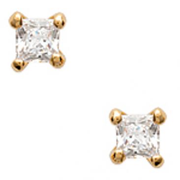 Boucles d'oreilles boutons plaqué or oxydes Stepec - IUBBOBPJ
