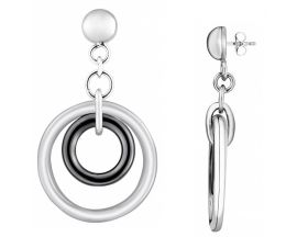 Boucles d'oreilles pendants céramique & acier Ceranity - 904-029.N