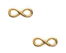Boucles d'oreilles boutons infini plaqué or Stepec - IOETIPP