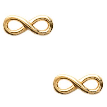 Boucles d'oreilles boutons infini plaqué or Stepec - IOETIPP