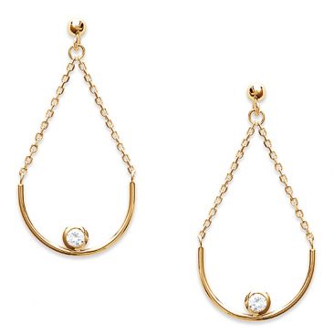 Boucles d'oreilles pendants plaqué or oxydes Stepec - IUOXEBP