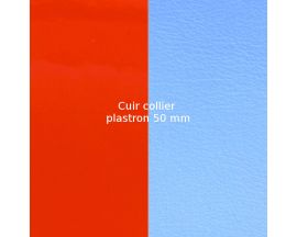 Cuir collier Les Georgettes - Orange vernis/Bleuet 50 mm