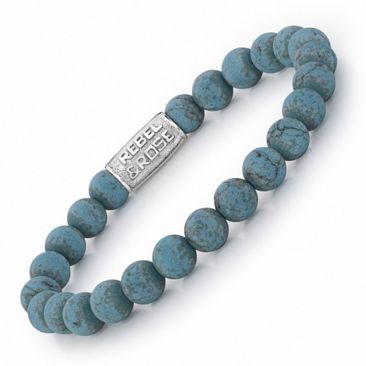 Bracelet perles Rebel & Rose Mad Turquoise Delight 8 mm - RR-80043-S