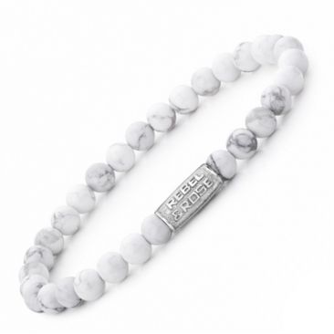 Bracelet perles Rebel & Rose Virgin White 6 mm - RR-60016-S