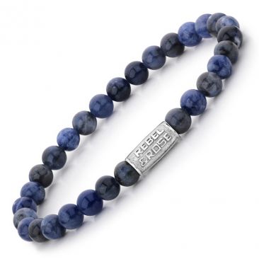 Bracelet perles Rebel & Rose Midnight Blue 6 mm - RR-60012-S