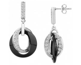 Boucles d'oreilles pendants argent & céramique Ceranity - 1-42-0068-N