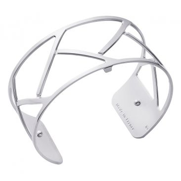 Bracelet manchette Les Georgettes - Tresse finition argent 25 mm