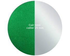 Cuir collier Les Georgettes - Vert/Gris Vernis 25 mm