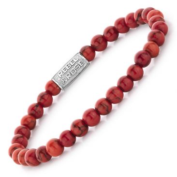 Bracelet perles Rebel & Rose Red Delight 6 mm - RR-60028-S
