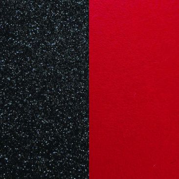 Cuir bracelet Les Georgettes - Paillettes noires/Rouge 14 mm