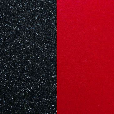 Cuir bracelet Les Georgettes - Paillettes noires/Rouge 25 mm