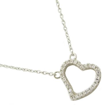 Collier argent oxydes coeur Stepec - cIBOT