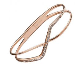Bracelet rigide acier rosé empierré Fossil - JF02253791