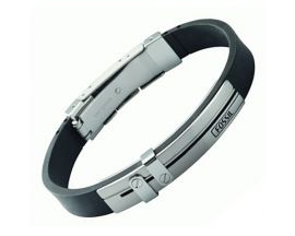 Bracelet acier & caoutchouc Fossil - JF85096040