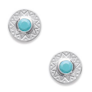 Boucles d'oreilles boutons argent empierré Stepec - BUOPOJP