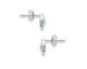 Boucles d'oreilles boutons argent empierré Stepec - BUOPOJP