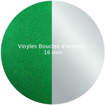 Vinyles boucles d'oreilles 16 mm Les Georgettes - Vert/Gris vernis
