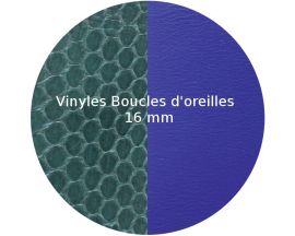 Vinyles boucles d'oreilles 16 mm Les Georgettes - Sapin/Bleu Outre-mer