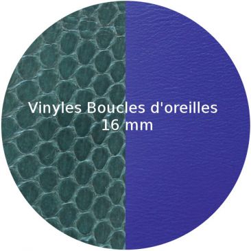 Vinyles boucles d'oreilles 16 mm Les Georgettes - Sapin/Bleu Outre-mer