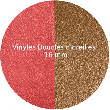 Vinyles boucles d'oreilles 16 mm Les Georgettes - Rouge orangé/Brun rosé