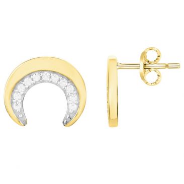 Boucles d'oreilles boutons plaqué or oxydes Phebus - 76400083BJ