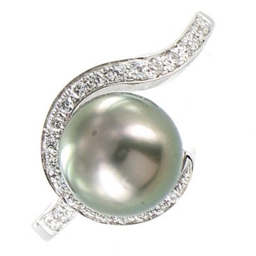 Bague or perle de Tahiti & diamant(s) Stepec - aBOJUt-g