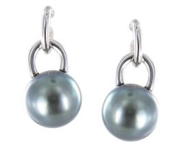 Boucles d'oreilles pendants perles de Tahiti or Stepec - oBOOSt-g