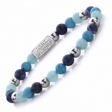 Bracelet perles Rebel & Rose Blue Summer Vibes II 6 mm - RR-60056-S