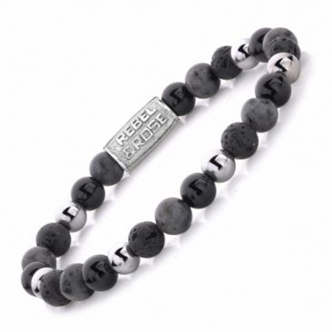 Bracelet perles Rebel & Rose Shiny Night 6 mm - RR-60057-S