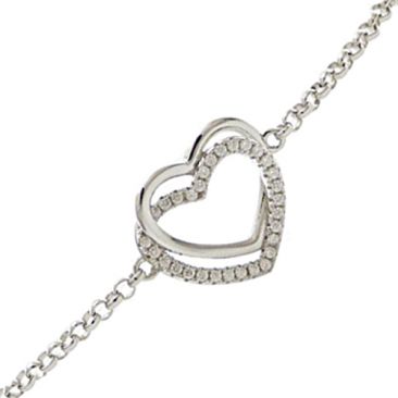 Bracelet coeur argent et oxydes Stepec - cIPJB