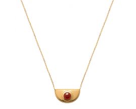 Collier plaqué or pierre rouge Stepec - ESJPSIOU