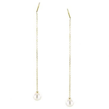 Boucles d'oreilles pendants perles or Stepec - oBTTb-j
