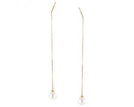 Boucles d'oreilles pendants perles or Stepec - oBTTb-r