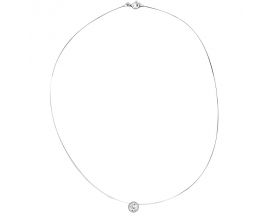 Collier fil oxyde serti clos argent - 332035.1