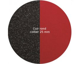 Cuir collier Les Georgettes - Paillettes noires/Rouge 25 mm