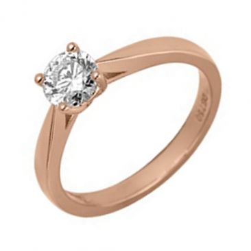 Bague solitaire or rose & diamant synthétique Diamanti - DS1003.24