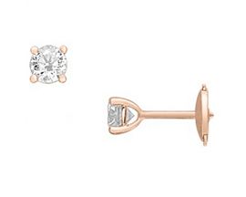 Boucles d'oreilles boutons diamant(s) synthétique(s) or rose Diamanti - DS2001.24