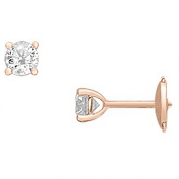 Boucles d'oreilles boutons diamant(s) synthétique(s) or rose Diamanti - DS2001.24