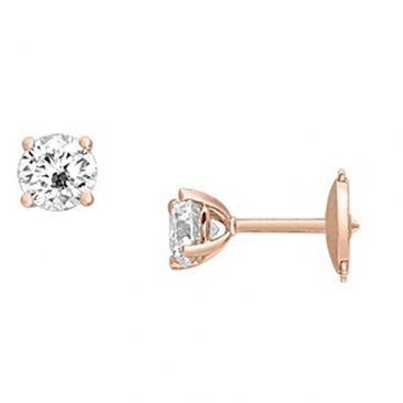 Boucles d'oreilles boutons diamant(s) synthétiques or rose Diamanti - DS2002.24