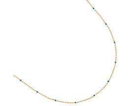 Collier plaqué or émail bleu Stepec - IEPEOPOI