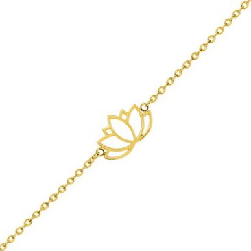 Bracelet plaqué or fleur de lotus - 133292