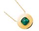 Collier plaqué or empierré Malachite Stepec - ESJBEJOU
