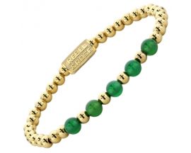 Bracelet perles Rebel & Rose Yellow Gold meets Green Harmony 6mm - RR-60062-G