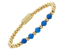 Bracelet perles Rebel & Rose Yellow Gold meets Brightening Blue 6 mm - RR-60066-G 