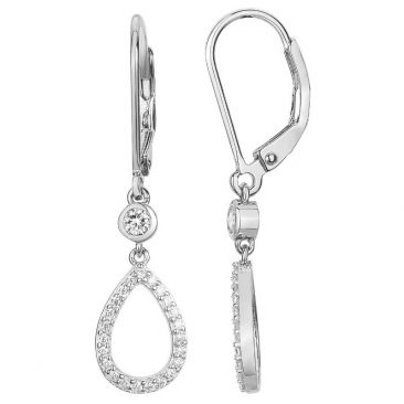 Boucles d'oreilles pendants argent oxydes - 70400363
