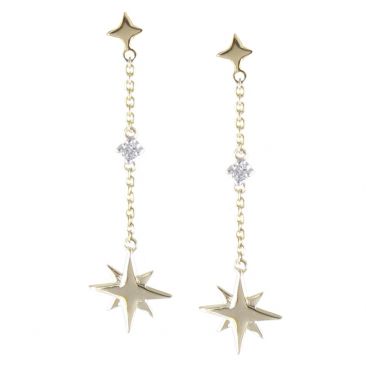 Boucles d'oreilles étoiles pendants or & diamant(s) Stepec - MPO31289-03