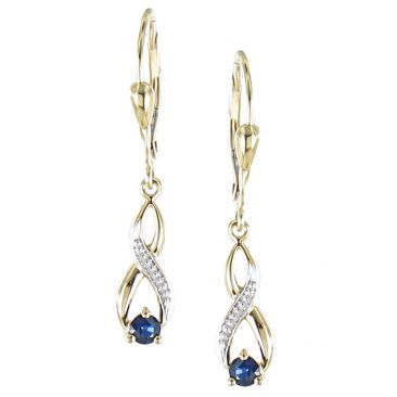 Boucles d'oreilles dormeuses or & saphir(s) Stepec - MPO00885-08